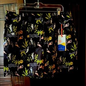 Women's bike shorts
- Black and Green Tropical Print